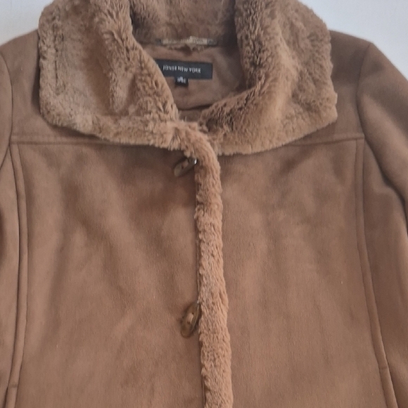Jones New York Brown Teddy Jacket with Plush Trim - Picture 3 of 10